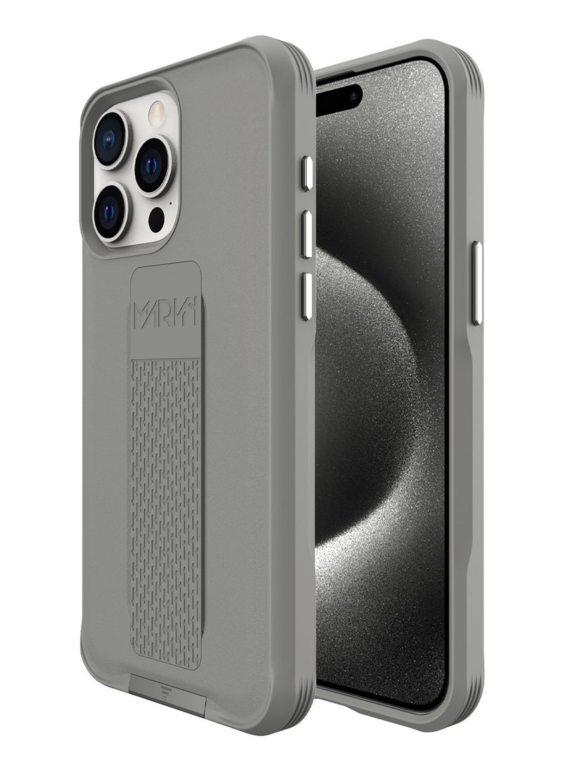 MARVN - iPhone 14 Case by MARVN Special Case for iPhone 14/14Plus/14 Pro/14 Pro Max – Grey, Full Shockproof Protection, Slim Design, Retractable Kickstand, Wireless Charging Compatibility, Raised Camera & Screen Protection - Image 1
