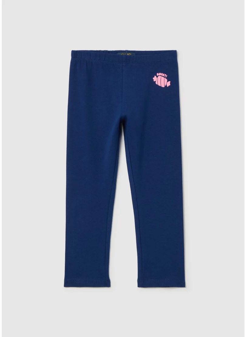 او في اس Three-Quarter Leggings In Stretch Cotton
