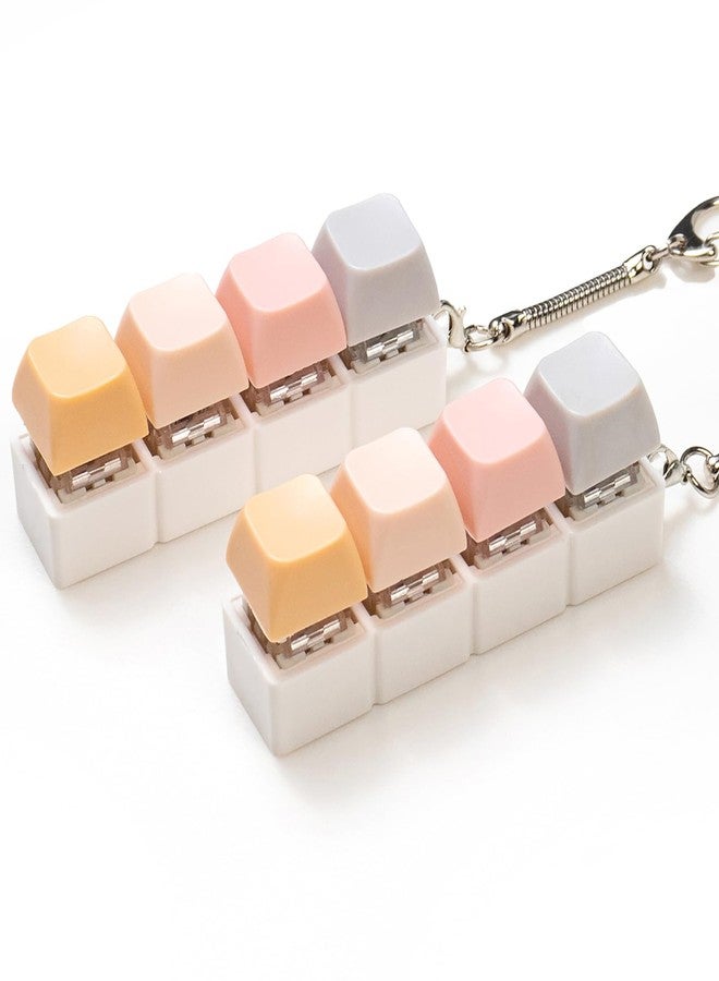 Sumgsn 2 Pcs Keyboard Fidget Toy Clicker Keyboard Keychains for Adult Stress Relief and Anxiety (Gray and Pink) - Image 1