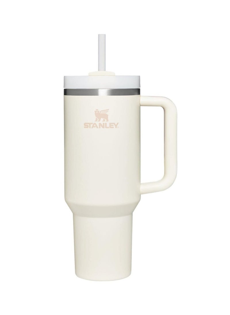 Stanley - 40oz Stanley Quencher H20 Flowstate Stainless Steel Vacuum Insulated Tumbler with Lid and Straw for Water, Iced Tea or Coffee, Smoothie and More, Cream (White) - Image 1