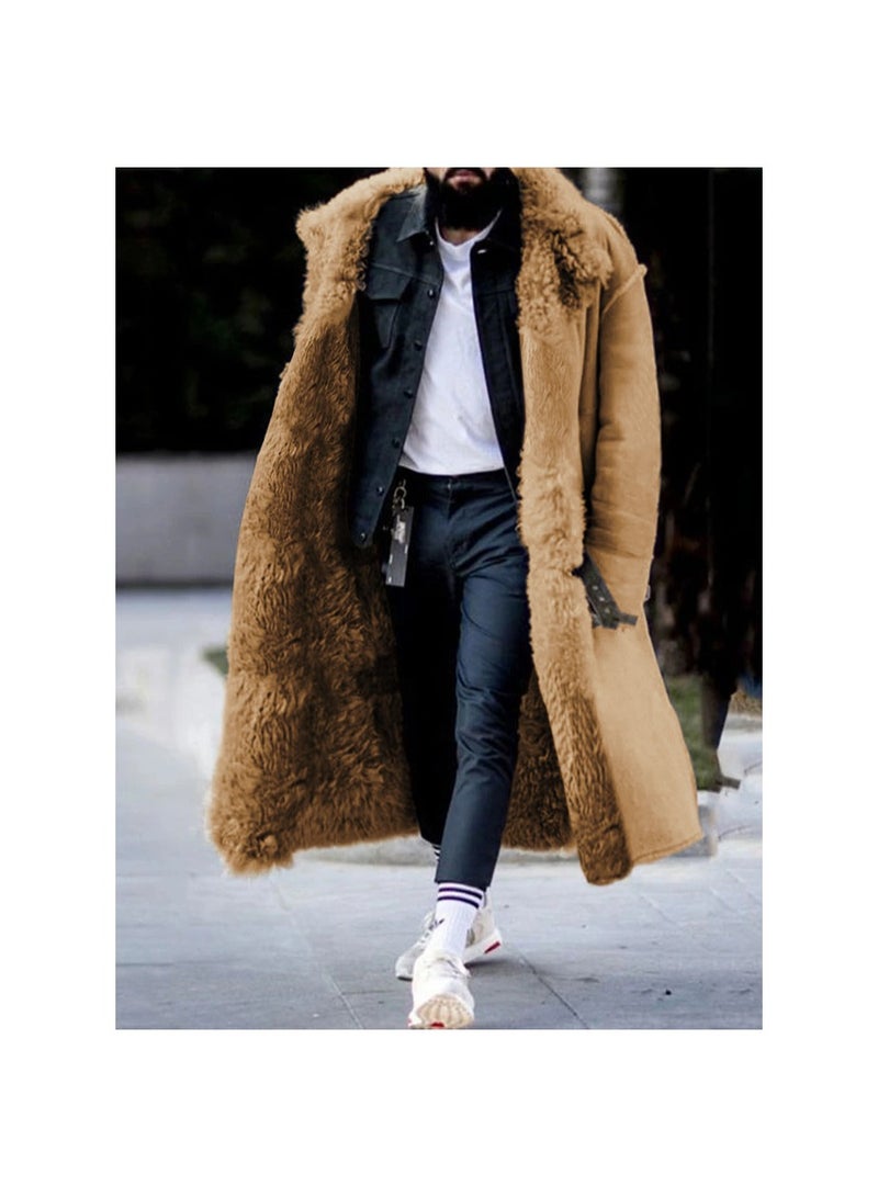 Squality Winter Long Coat Men Khaki - Image 1