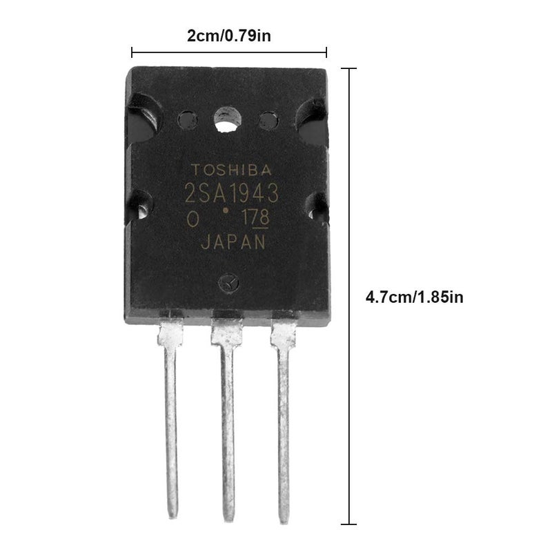 klarako 5 Pair Audio Transistors, 5pcs 2SA1943 with 5pcs 2SC5200 High Power Matched Silicon Audio Transistors - Image 3