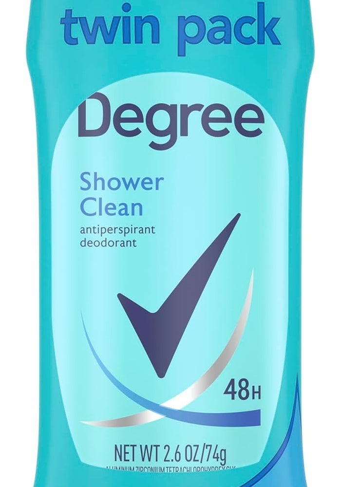 Degree Women Shower Clean Antiperspirant Deodorant, 2.6 oz Twin Pack - Image 1