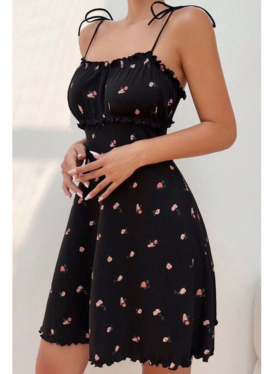 Romantic Printed Corduroy Ruffle Night Dress Nightgown - pzsku/ZF08896AED6299DDAB2DAZ/45/_/1740652312/b0086df9-3dbe-4025-88b1-908a70eb43a5