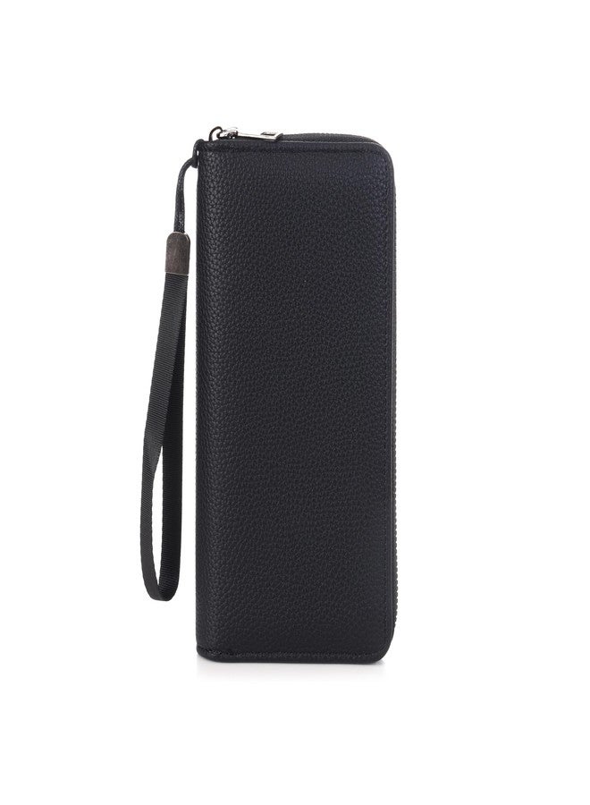 MENSCH Faux Leather Clutch Wallet Organizer with Round Zipper, 8 Card Slots, 2 Cash Compartments, A Zipper Pocket, Hand Bag, Multi-Purpose Storage, Perfect for Women (Black) - Image 1