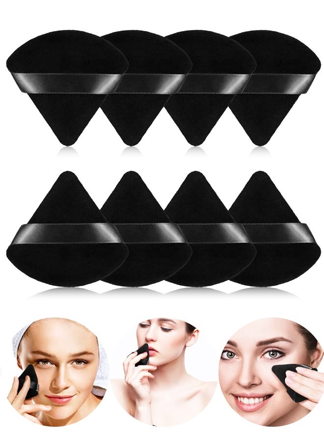 8PCS مسحوق المثلث ضرب الأسود الجاف الرطب المزدوج ماكياج الإسفنج - Image 1
