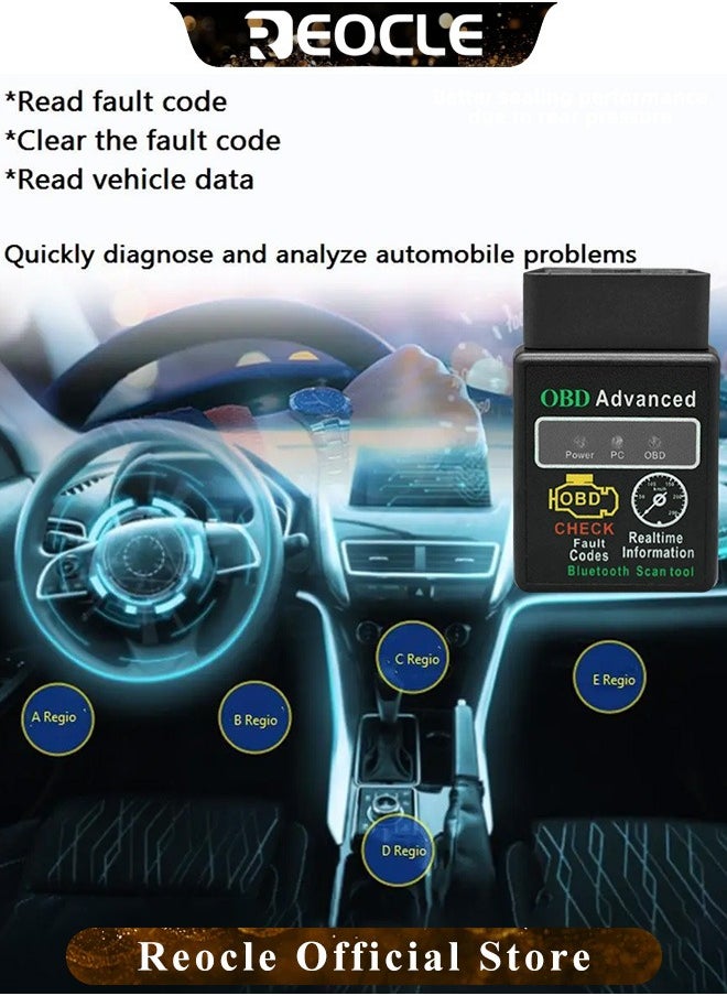 REOCLE - Car OBD2 Scanner Code Reader Engine Fault Scanner Automobile Fault Detector CAN Diagnostic Scan Tool for All OBD II Protocol Cars - Image 1