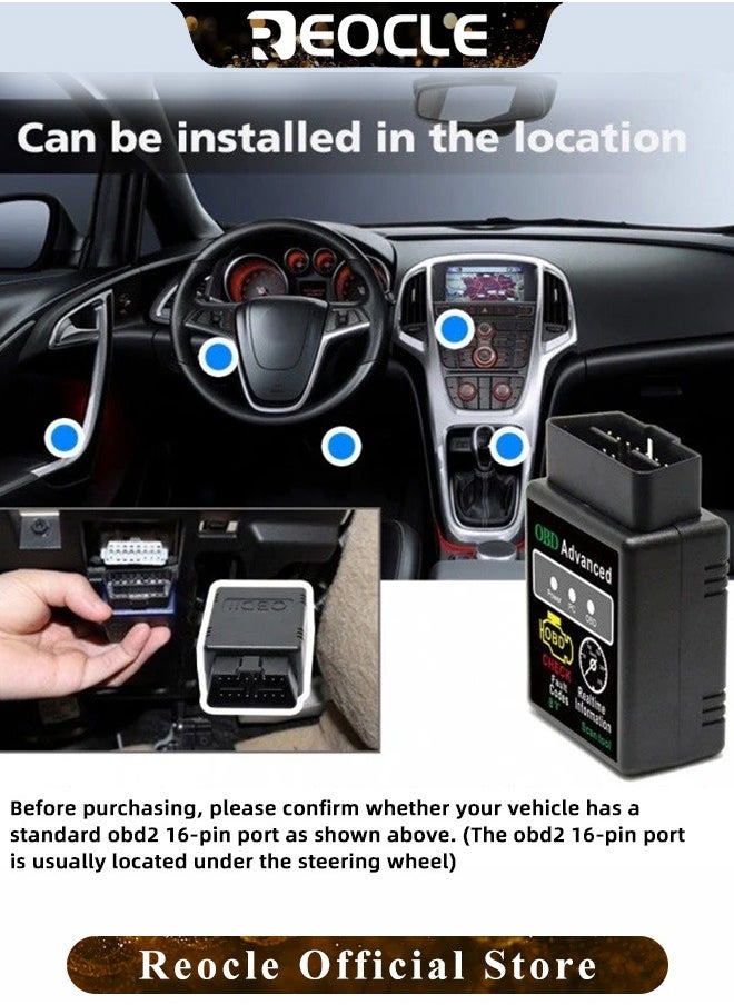 REOCLE - Car OBD2 Scanner Code Reader Engine Fault Scanner Automobile Fault Detector CAN Diagnostic Scan Tool for All OBD II Protocol Cars - Image 1
