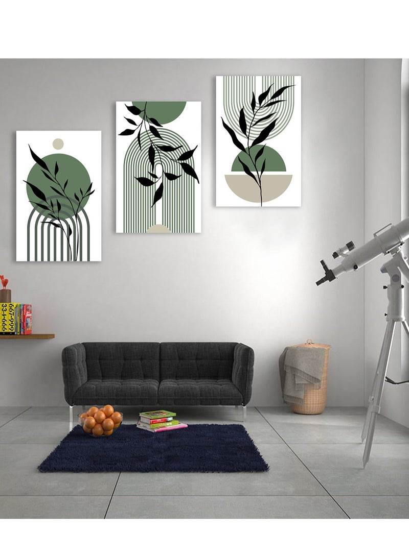 Droplyte Set Of 3 Framed Canvas Wall Arts Stretched Over Wooden Frame Paintings for Home Living Room Office Decor - Image 1