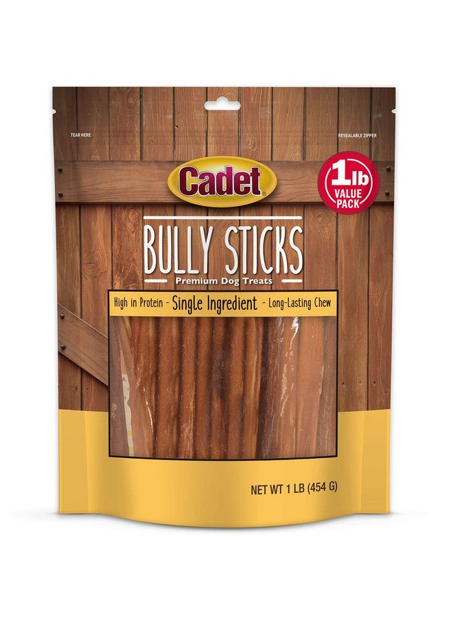 Cadet Bully Sticks for Small Dogs, All-Natural Beef Pizzle, Rawhide-Free Long-Lasting Dog Chews for Aggressive Chewers, 1 Pound - Image 1