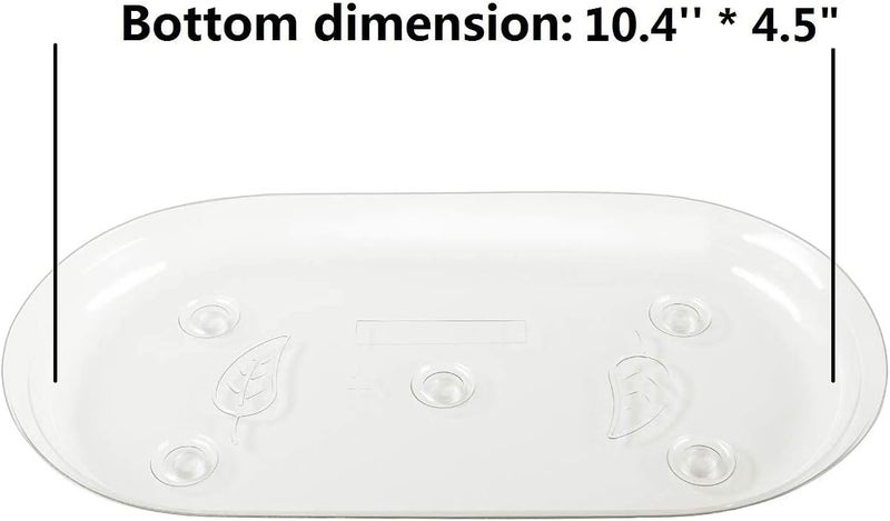 Idyllize Store Oval 5 Pieces of 12 by 6 1/4 Inches Clear Thick Plastic Heavy Duty Sturdy Plant Saucer Drip Trays for pots, Window Sills and Window Shelf (12'' x 6.25'') - Image 2