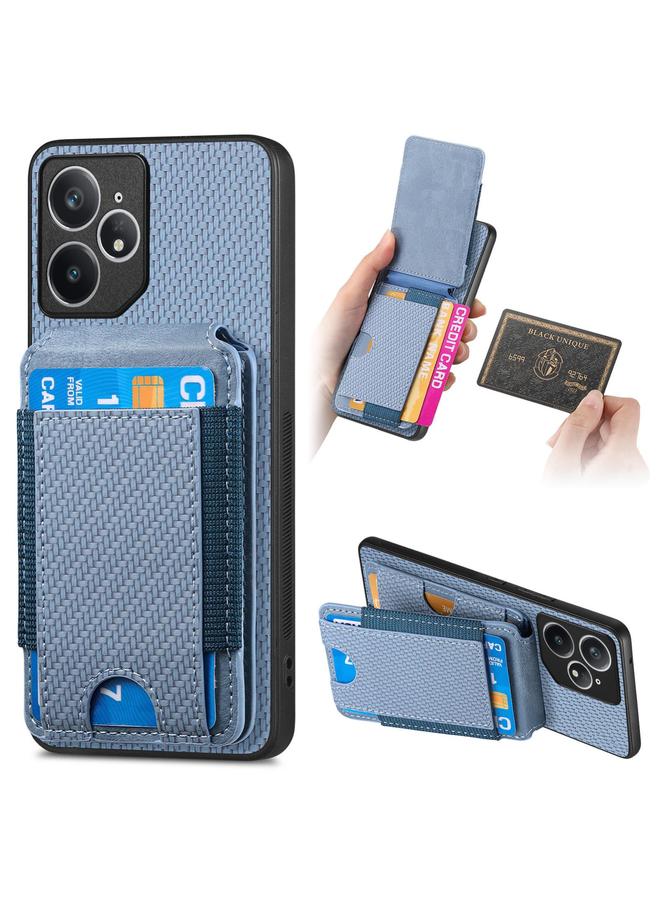 S-TOP Case For Realme Neo7 Carbon Fiber Vertical Flip Wallet Stand Phone Case - Image 1