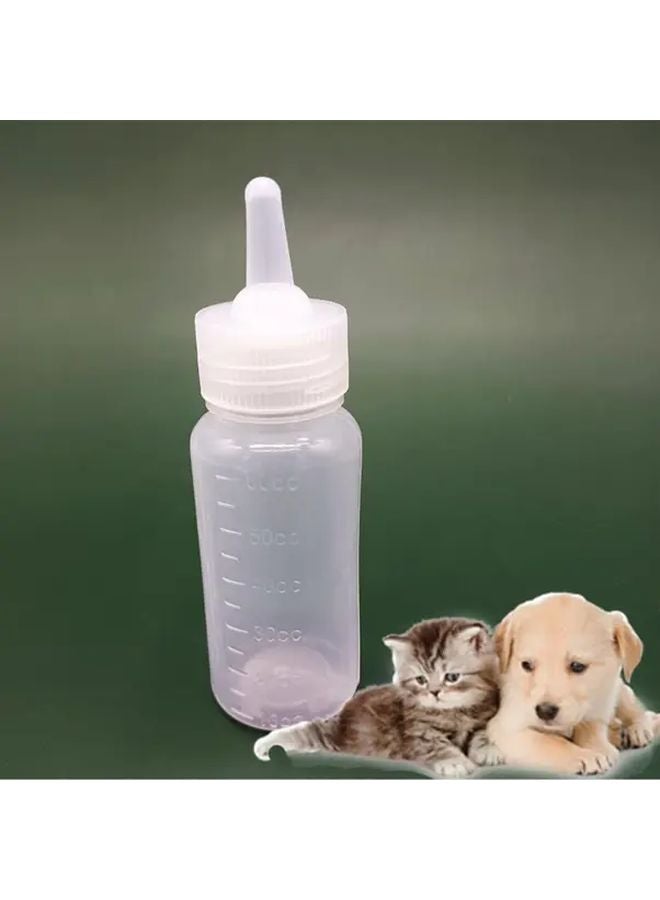 3 قطع زجاجات رضاعة حيوانات أليفة 60 مل سيليكون ناعم غير سام سهل التنظيف للقطط والجراء - Image 1