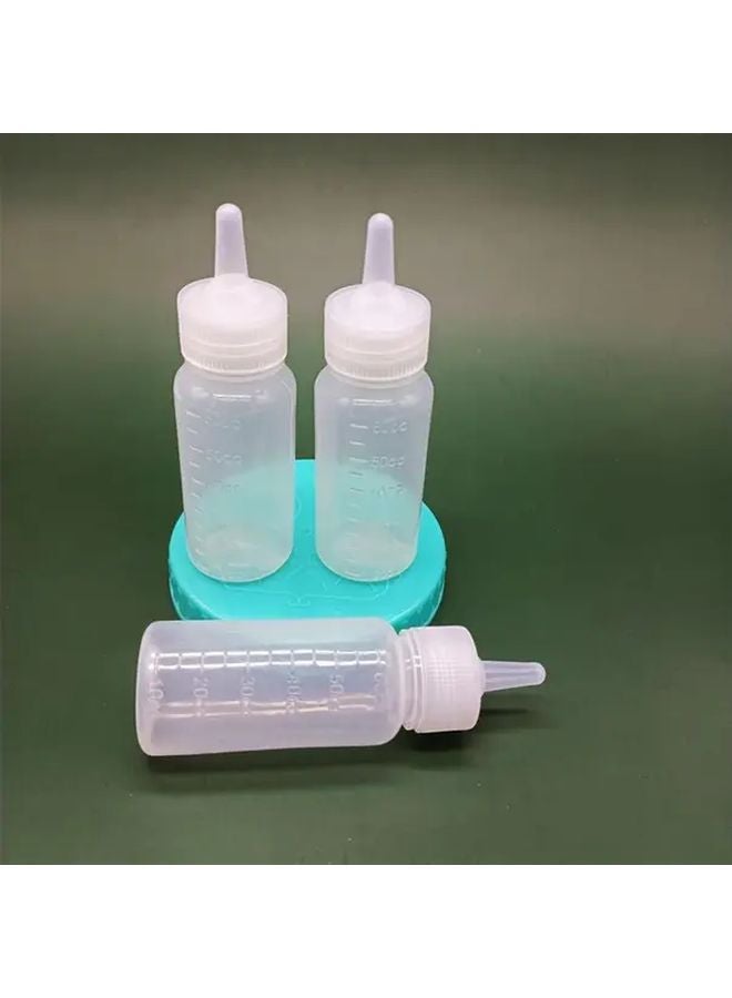 3 قطع زجاجات رضاعة حيوانات أليفة 60 مل سيليكون ناعم غير سام سهل التنظيف للقطط والجراء - Image 5