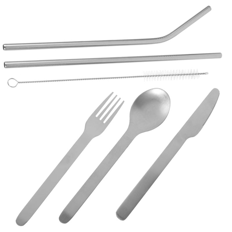 Reusable Stainless Steel Portable Utensils Set With Case Fork Spoon Straws For Parties - Image 2