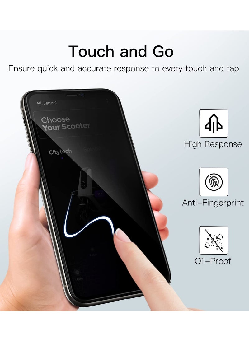 Jetech - Privacy Full Coverage Screen Protector For IPhone 11 Pro Max And Xs Max 6.5 Inch Anti Spy Tempered Glass Film Edge To Edge Protection Case Friendly 2 Pack - Image 1