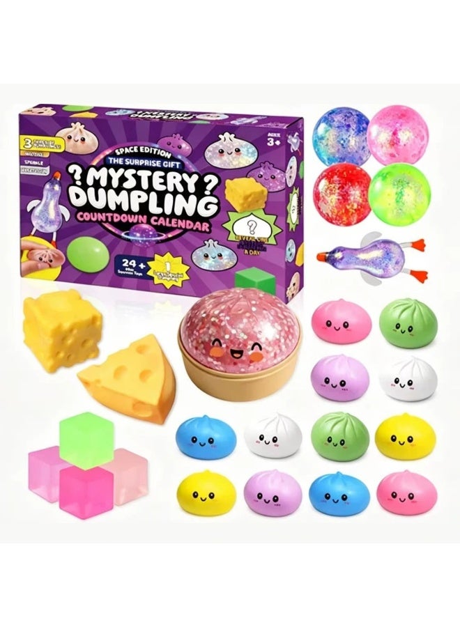 24 Days Mystery Dumpling Countdown Calendar, Squeeze Sensory Fidget Toy Set, Advent Calendar with Cute Squishy Toys for Kids 3+, Perfect Party & Holiday Gift - Image 2