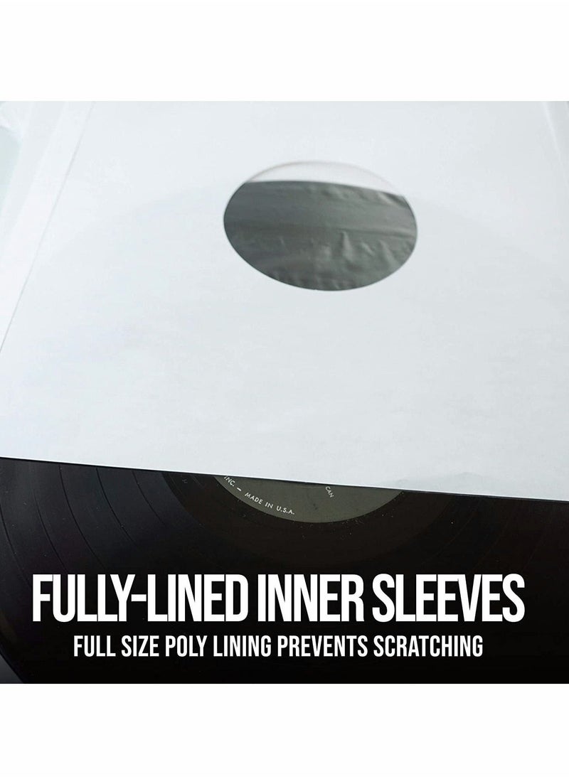 Excefore Poly Lined Paper Protective Sleeves for LP Records, 20 Pcs LP Collection Protection and Storage Inner Sleeves (80 GSM White Kraft Paper)  - Image 3