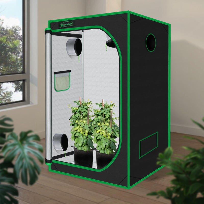 Green Hut 3x3 Grow Tent, 36"x36"x72" Growing Tent with Observation Window and Floor Tray for Hydroponics Indoor Plant Growing 3x3 Grow Room - Image 2