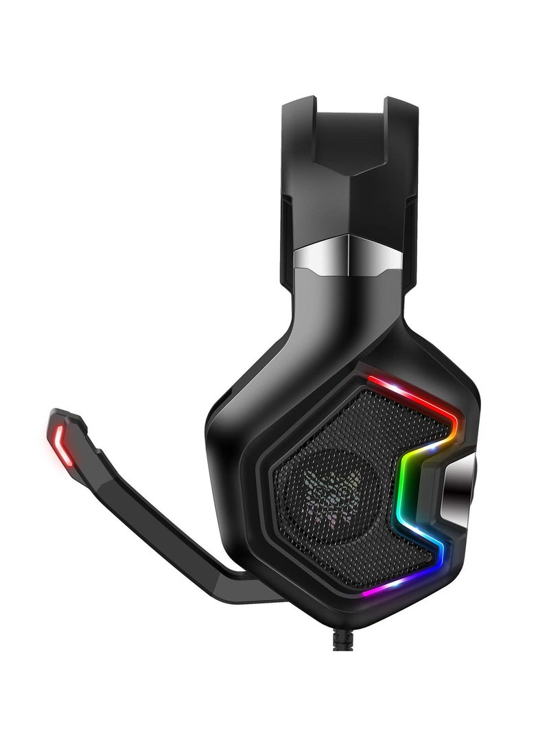 onikuma K10 Pro RGB Gaming Headset with 7.1 Surround Sound, Noise Canceling Mic for PS5, PS4, Xbox Series X|S, PC Gaming Headphone - Image 2