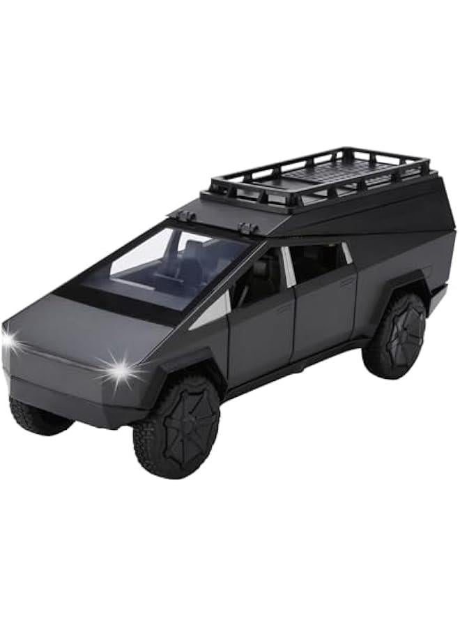 Toy Trucks for Boys Cybertruck Camper Van Model 1:24 Diecast Metal Pickup Truck RV Motorhome Toys for Boys Age 3-8 with Light and Sound Pull Back Toy Cars Gift for Kids (Gray) - Image 1