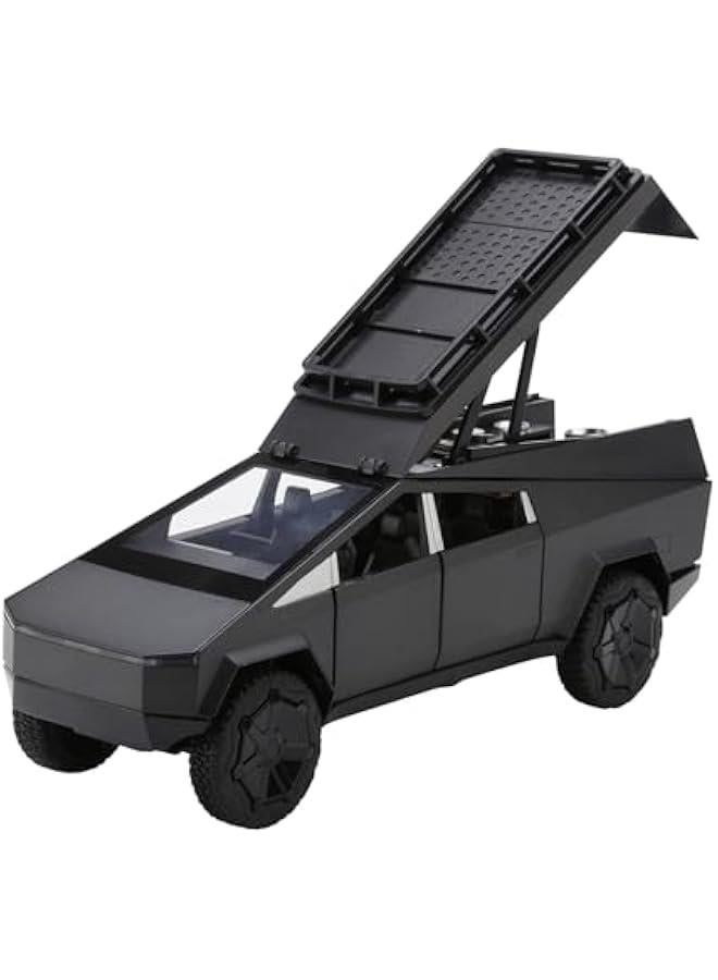 Toy Trucks for Boys Cybertruck Camper Van Model 1:24 Diecast Metal Pickup Truck RV Motorhome Toys for Boys Age 3-8 with Light and Sound Pull Back Toy Cars Gift for Kids (Gray) - Image 3