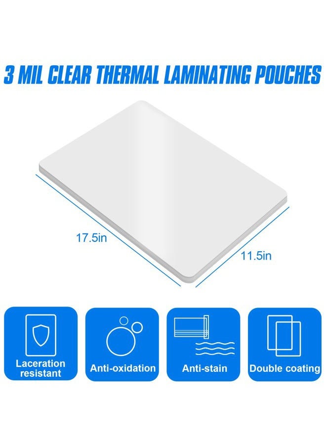 HERKKA 100 Pack Laminating Sheets, Hold 11 x 17 Inch Sheet, 3 Mil Clear Thermal Laminating Pouches 11.5 x 17.5 Inch Lamination Sheet Paper for Laminator, Round Corner Letter Size - Image 2