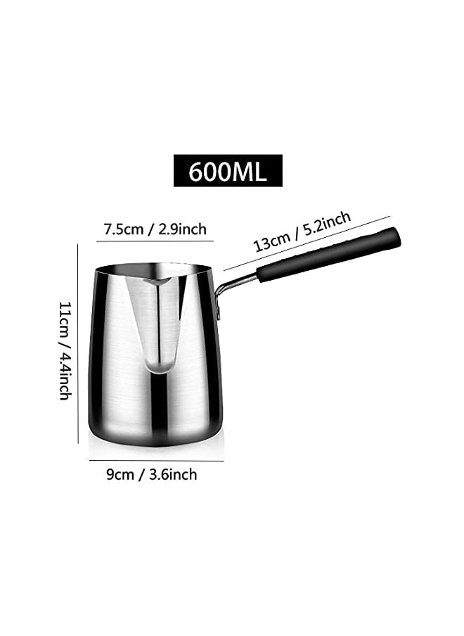 PROMASS - Turkish Coffee Pot – 304 Stainless Steel Coffee and Butter Warmer, Premium Milk Warmer and Milk Pot with Spout - Image 1