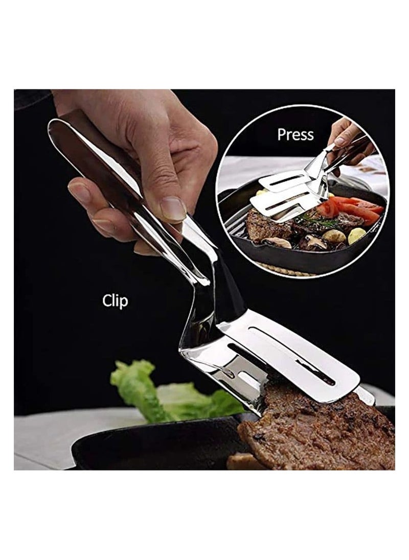 Generic Bread Clip Holder Meat Grinders Roasting Meat Grinders BBQ Grips Flip and Hook for Turning Food and Steaks Premium Stainless Steel Silver MSK8001  - Image 3
