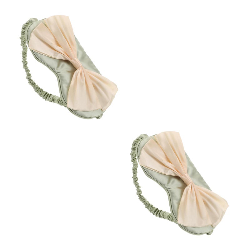 2pcs Comfortable Silk Eye Women Light-Blocking Sleep with Adjustable Strap Cute Soft Sleeping for Travel Home Office - Image 1