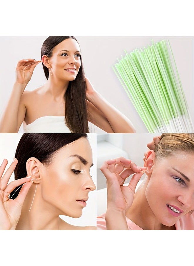 Generic 160-Piece Earrings Hole Cleaner, Ear Piercing Care Odor Removal, Disposable Piercing Aftercare Cleaning Line  - Image 2