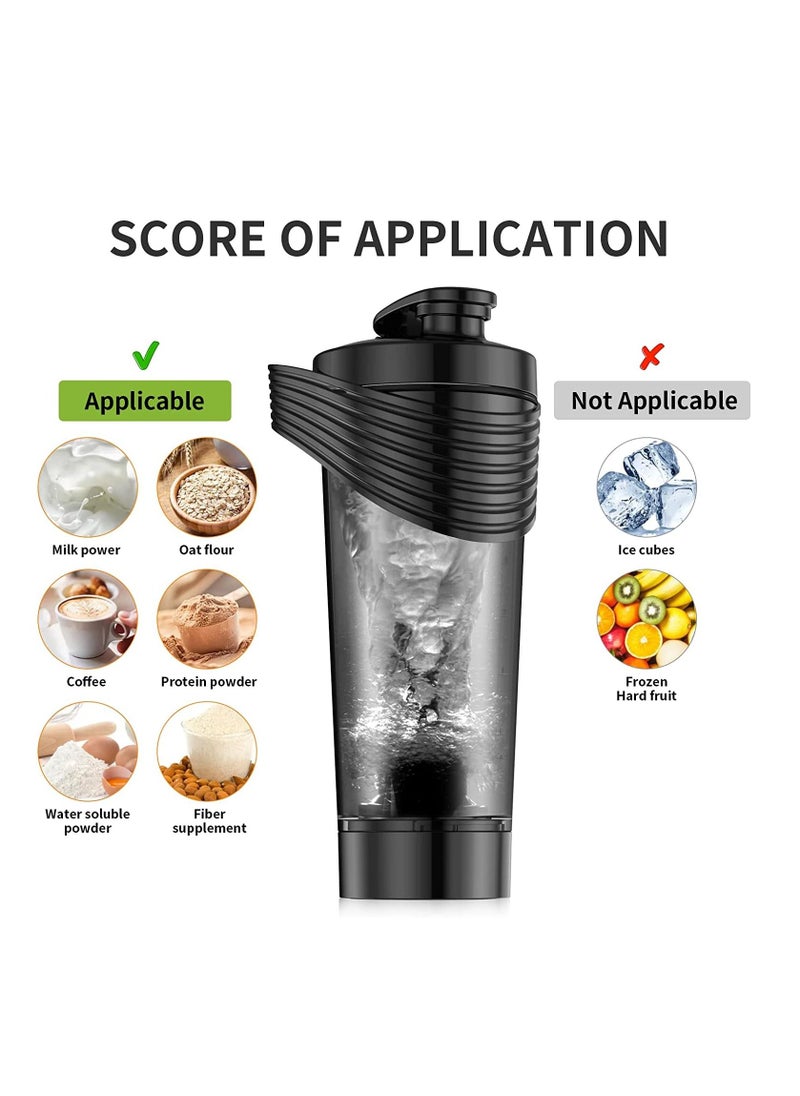 MS - Electric Protein Shaker Bottle Rechargeable Electric Blender Bottles with BPA Free Black - Image 1