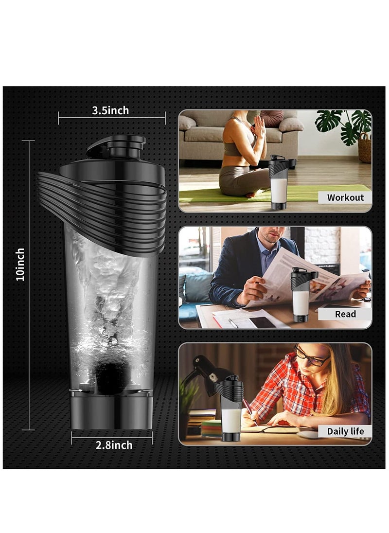 MS - Electric Protein Shaker Bottle Rechargeable Electric Blender Bottles with BPA Free Black - Image 1