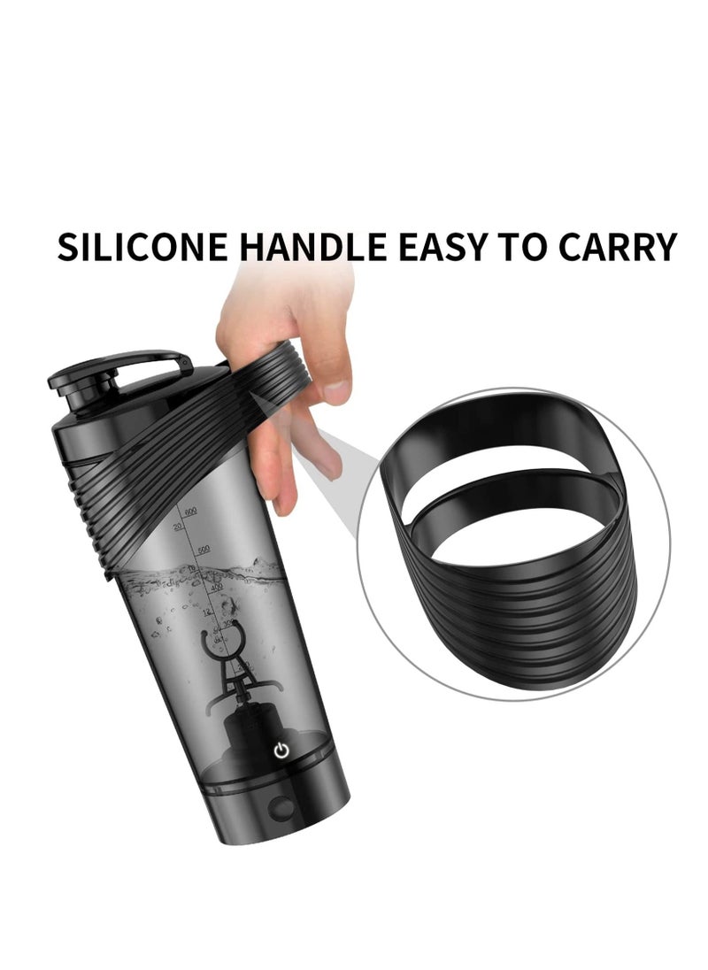 MS - Electric Protein Shaker Bottle Rechargeable Electric Blender Bottles with BPA Free Black - Image 1