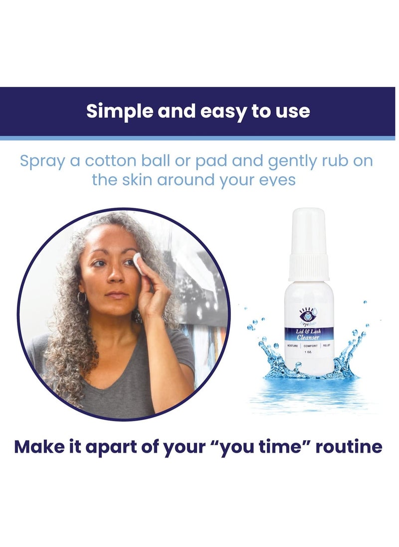 Eye Love Heyedrate Lid and Lash Cleanser Spray – Gentle, Pure Hypochlorous Acid Spray for Eye Irritation - Fast Acting, Soothing Formula - Everyday Eyelid Cleansing Spray - 1 Ounce Bottle  - Image 2