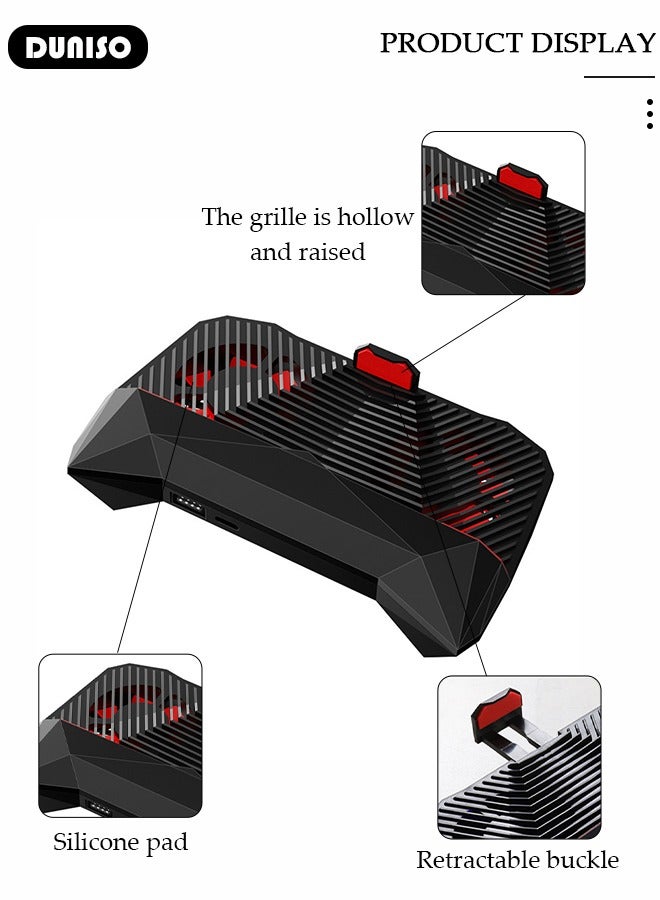 DUNISO Universal Mobile Phone Cooling Fan,Cell Phone Cooler,Mobile Radiator Turbo Game Cooler,Cooler Controller with USB Rechargeable for Mobile Games, Streaming, Tiktok,Compatible for iPhone/Android Smartphone  - Image 3