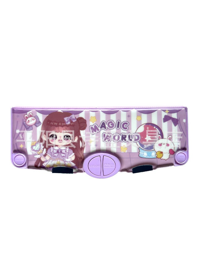 Multi-functional Stationery Box Large Capacity Double Layer Children's Pencil Case Kindergarten Boys And Girls Cute Pencil Box New Plastic Box - Image 1