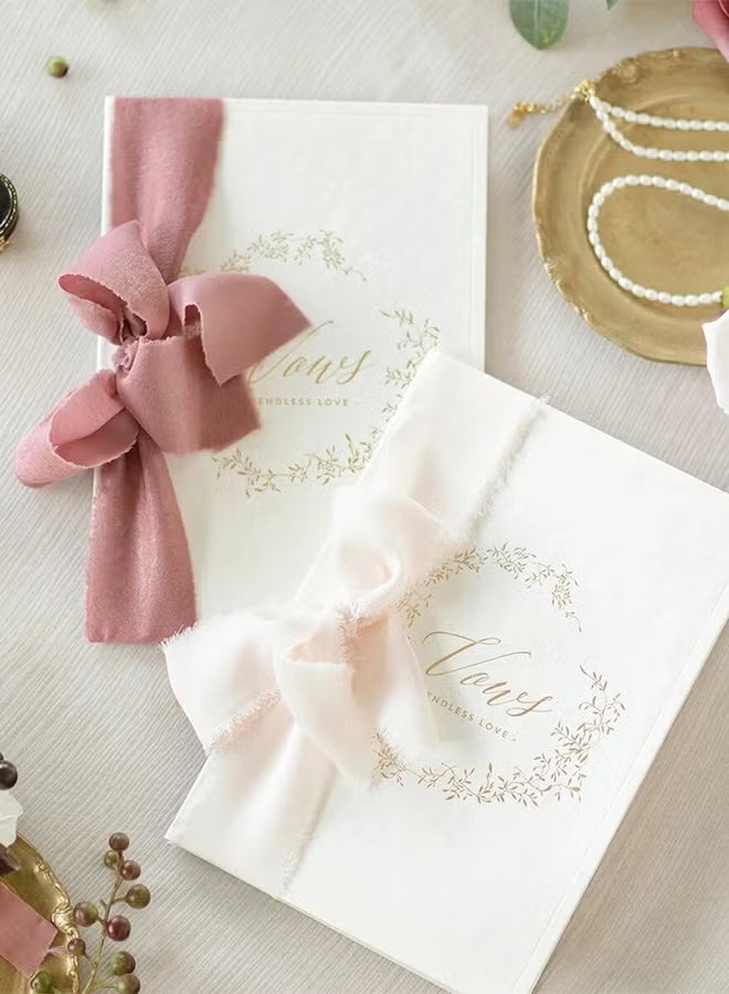 Hand-torn chiffon ribbon tassel bow band, Beige+Pink+Snow bud - Image 2