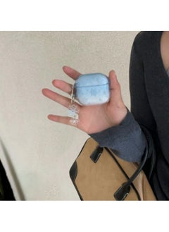 Simple Personality Gradient Blue Snowflake For Apple AirPods1/2 Bluetooth Headset Pro Protective Cover 3/4 For Soft-Color:Gradient Blue Snowflake Earphone Case Shell + Pendant-Applicable Models:Airpods Pro