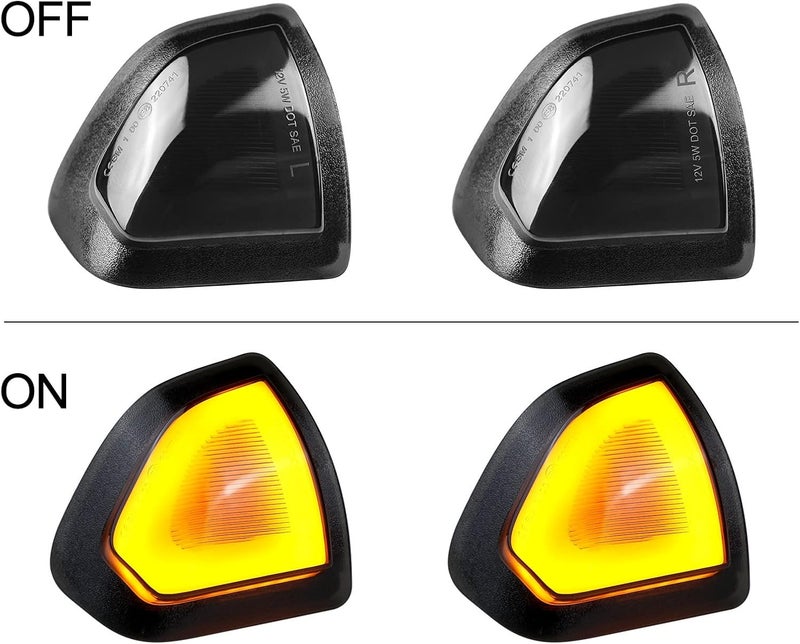 Autboom Amber LED Side Mirror Turn Signal Lights for Dodge Ram 1500 2500 3500 4500 5500 - Smoked Cover Lens - Image 2