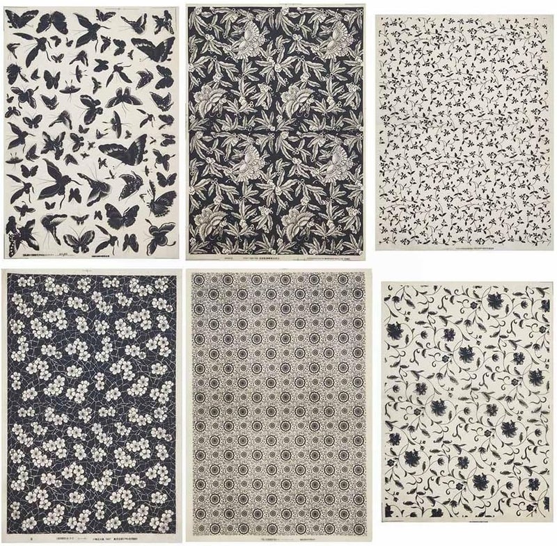 Primst 6PCS Pottery Art DIY Stickers Ceramic Clay Transfer Paper Flower Paper Porcelain Glaze Underglaze Transfers for Pottery Overglaze Enamel Waterslide Decal Black - Image 1