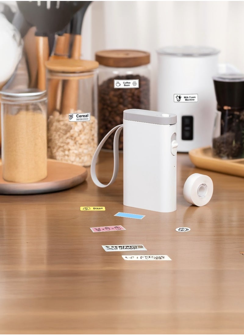 GREEN LION - Snap Label Thermal Printer 14mm Paper Width / 20mm/s Print Speed / High Resolution / Built-In Cutter / Bluetooth / Strong Adhesive Labels / Compact and Efficient Thermal Printer - White - Image 1