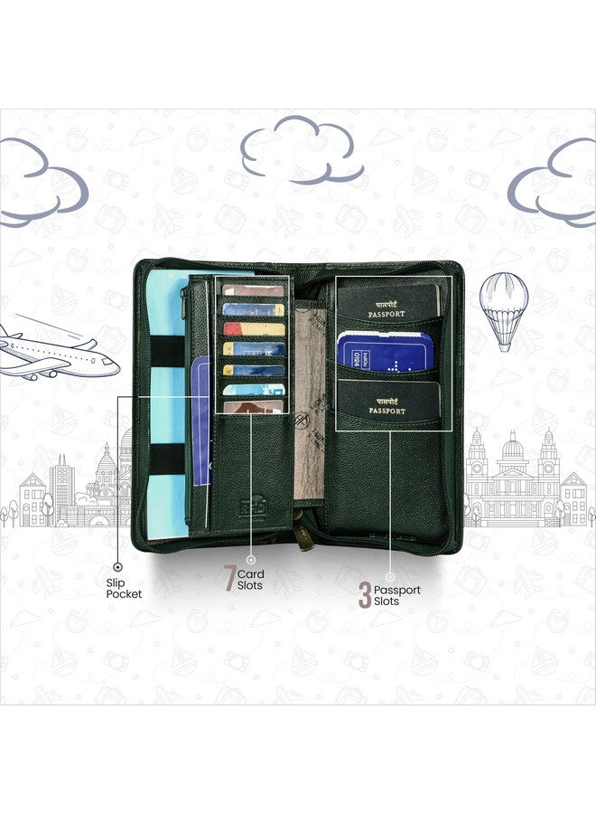 HAMMONDS FLYCATCHER Genuine Leather Passport Cover, Passport Holder for Men and Women - Travel Accessories Document Organizer, RFID Protected Passport Wallet with Card Slots for Trips - Green - Image 5