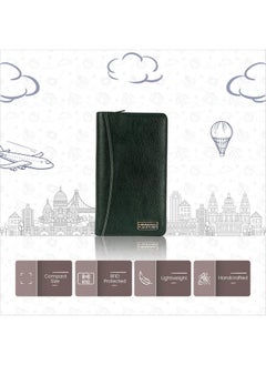 HAMMONDS FLYCATCHER HAMMONDS FLYCATCHER Genuine Leather Passport Cover, Passport Holder for Men and Women - Travel Accessories Document Organizer, RFID Protected Passport Wallet with Card Slots for Trips - Green  - Image 2