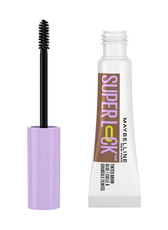 MAYBELLINE NEW YORK Super Lock Brow Glue Tinted Eyebrow Gel, 24HR Hold Long-Lasting Non-Sticky Waterproof, Flake-Proof, Transfer-Proof - Medium Brown - Image 2