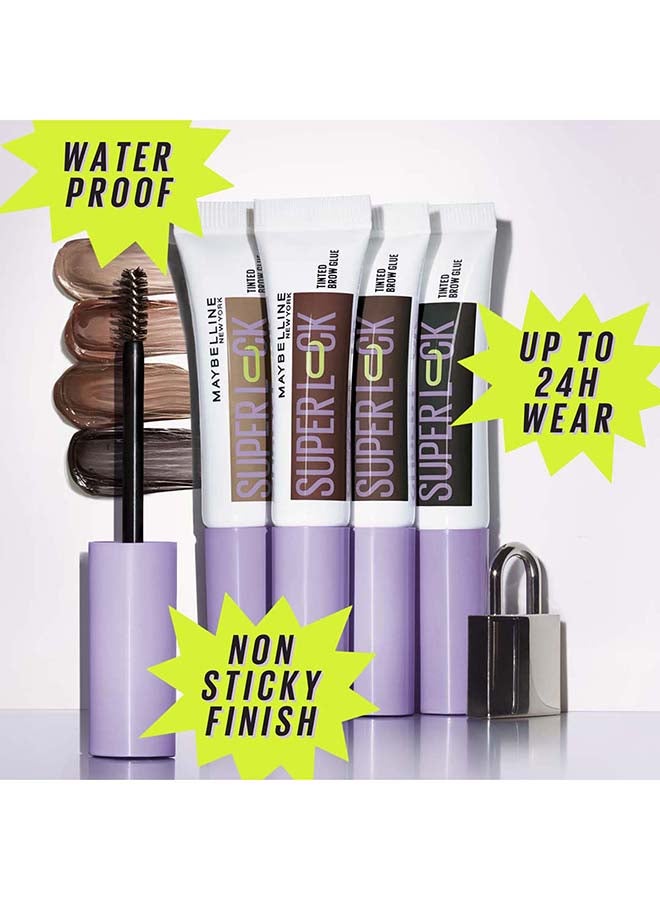 MAYBELLINE NEW YORK Super Lock Brow Glue Tinted Eyebrow Gel, 24HR Hold Long-Lasting Non-Sticky Waterproof, Flake-Proof, Transfer-Proof - Medium Brown - Image 5