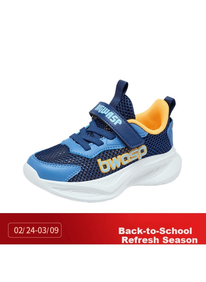 Big Wasp Boys' Sports Shoes Spring New Running Shoes D112621683k Deep Blue Size 37
