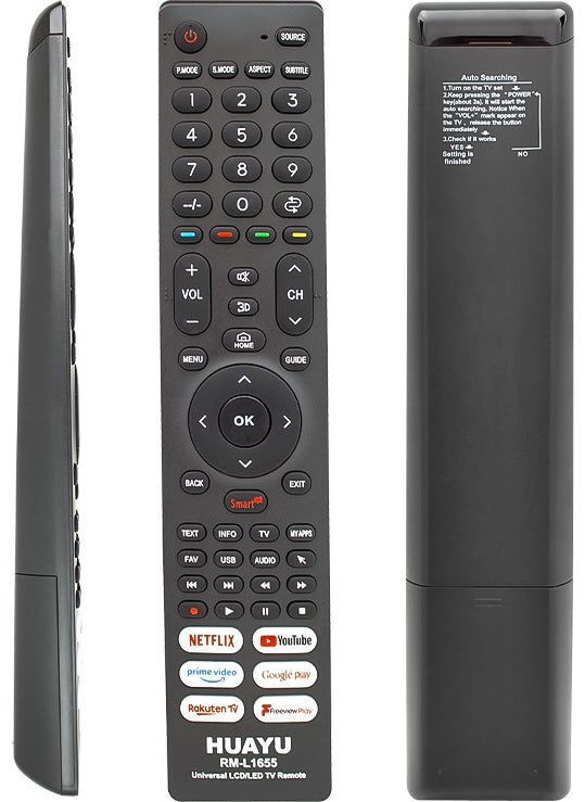 Kl RM-L1655 Universal LCD LED TV Remote with Netflix-Youtube-Google Play Buttons
