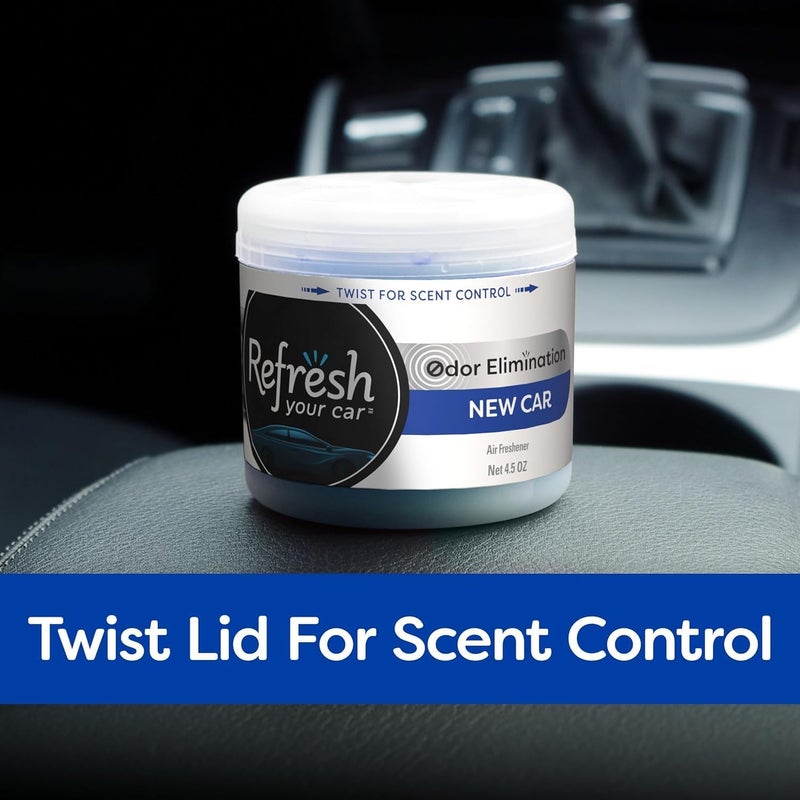 RefreshYourCar Refresh Your Car Air Freshener, Odor Eliminator, Scented Gel Can, New Car Scent, 4.5 Oz - Image 4