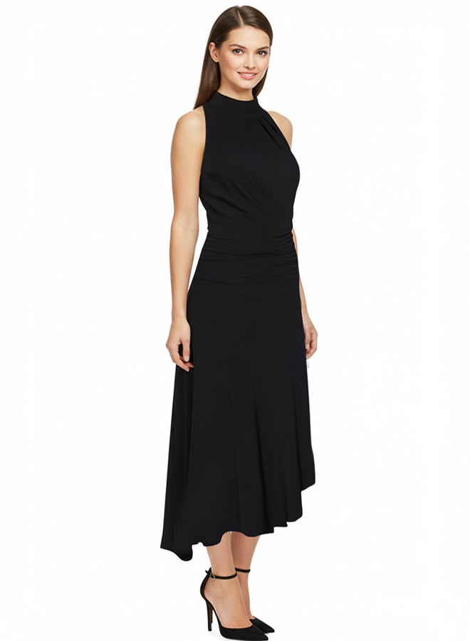 trendyol Black Ruffle Detailed Knitted Elegant Evening Dress Graduation Dress - Image 1